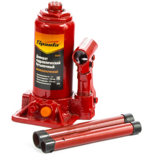 Домкрат гидравлический бутылочный телескопический, 2 т, h подъема 170-410 мм Sparta по ценам производителя в Краснодаре с доставкой по всей России