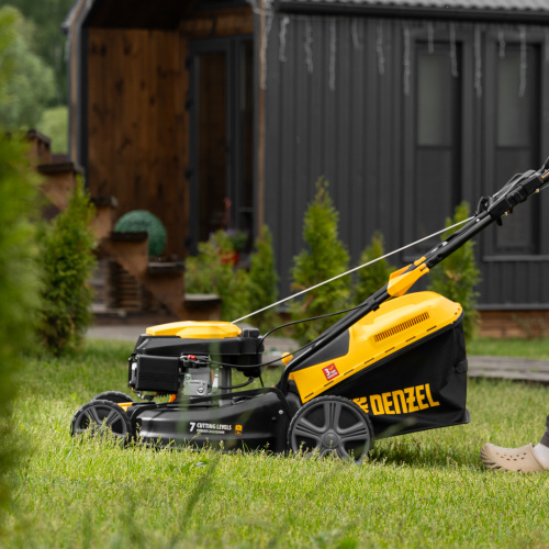 Газонокосилка бензиновая GLD-460SP, 146 куб.см, ширина 46 см, привод 7 уровней, травосборник 50 л Denzel по ценам производителя в Краснодаре с доставкой по всей России