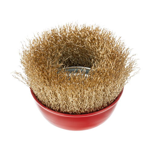 Щетка для УШМ, 75 мм, М14, "чашка", латунированная витая проволока Matrix по ценам производителя в Краснодаре с доставкой по всей России