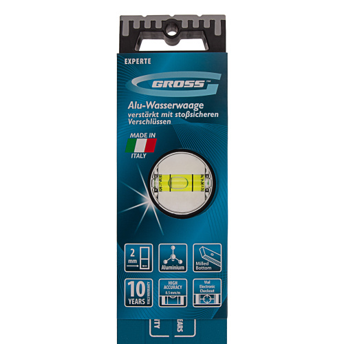 Уровень алюминиевый, 800 мм, усиленный с ударопрочными заглушками, рукоятки, 3 глазка Gross по ценам производителя в Краснодаре с доставкой по всей России