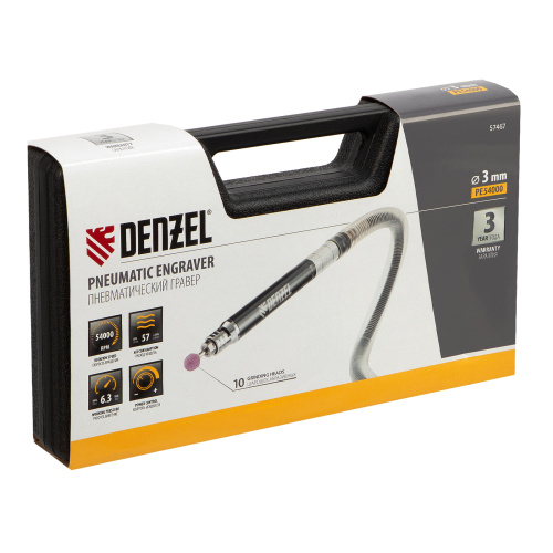 Пневматический гравер PE54000, 54000 об/мин, 3 мм, 57 л/мин Denzel по ценам производителя в Краснодаре с доставкой по всей России
