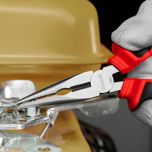 Длинногубцы прямые, 160 мм, хром-ванадий, двухкомпонентные рукоятки Matrix по ценам производителя в Краснодаре с доставкой по всей России