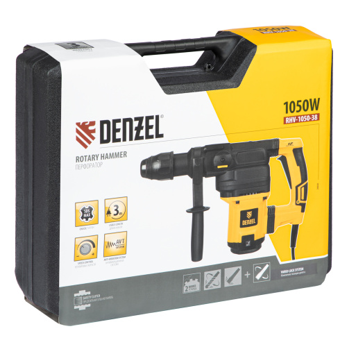 Перфоратор электрический RHV-1050-38-max, SDS-max, 1050 Вт, 10 Дж, 2 плюс 1 режим Denzel по ценам производителя в Краснодаре с доставкой по всей России