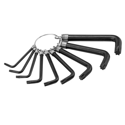 Набор ключей имбусовых Torx 9 шт: T10, 15, 20, 25, 27, 30, 40, 45, 50, оксидированные, на кольце Sparta по ценам производителя в Краснодаре с доставкой по всей России