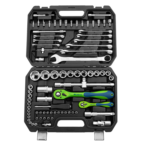 Набор инструментов 82 предмета, CrV, 1/2", 1/4" Сибртех по ценам производителя в Краснодаре с доставкой по всей России