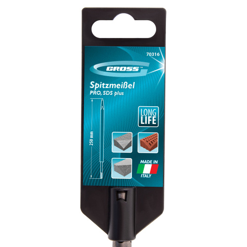 Зубило пикообразное 250 мм, Pro, SDS Plus Gross по ценам производителя в Краснодаре с доставкой по всей России