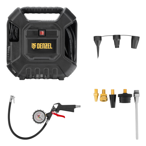 Компрессор воздушный DL1100 1.1 кВт, 180 л/мин, с набором аксессуаров Denzel по ценам производителя в Краснодаре с доставкой по всей России