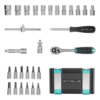 Набор инструментов, 1/4", CrV, пластиковый кейс 29 предметов Stels по ценам производителя в Краснодаре с доставкой по всей России