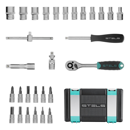 Набор инструментов, 1/4", CrV, пластиковый кейс 29 предметов Stels по ценам производителя в Краснодаре с доставкой по всей России