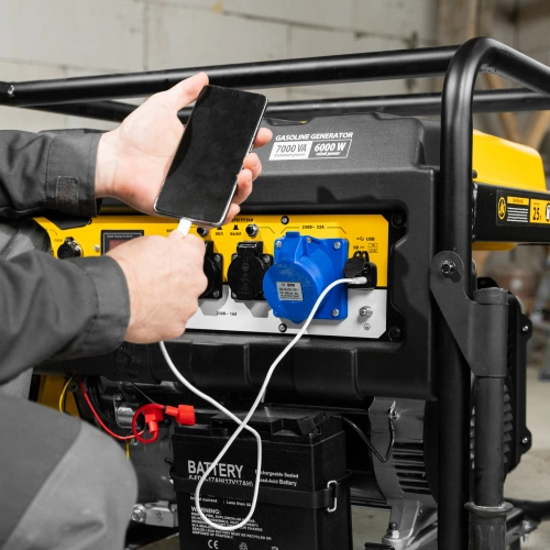 Генератор бензиновый PS 70 EA, 7.0 кВт, 230 В, 25 л, коннектор автоматики, электростартер Denzel по ценам производителя в Краснодаре с доставкой по всей России