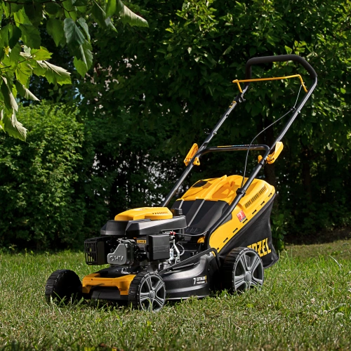 Газонокосилка бензиновая GLD-460, 146 куб.см, ширина 46 см, ручная, 7 уровней, травосборник 50 л Denzel по ценам производителя в Краснодаре с доставкой по всей России