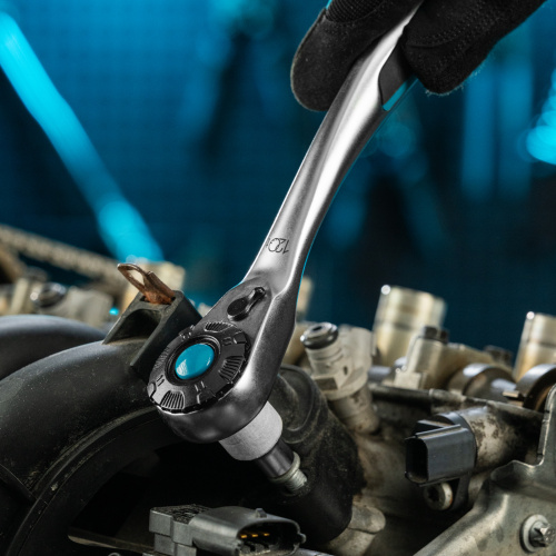 Ключ-трещотка 1/2", CrV, 120 зубьев, с быстрым сбросом, цельнометаллический, хром Gross по ценам производителя в Краснодаре с доставкой по всей России