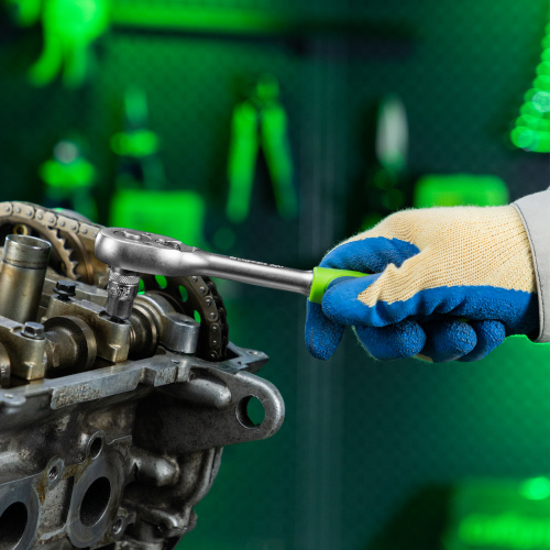 Ключ-трещотка 3/8", 45 зубьев, с быстрым сбросом, матовый хром Сибртех по ценам производителя в Краснодаре с доставкой по всей России