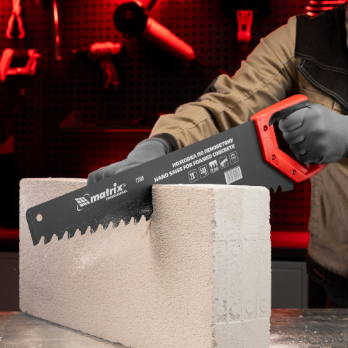 Ножовка по пенобетону, 500 мм, защитное покрытие, твердосплавные напайки на зубья, двухкомпонентная рукоятка Matrix по ценам производителя в Краснодаре с доставкой по всей России