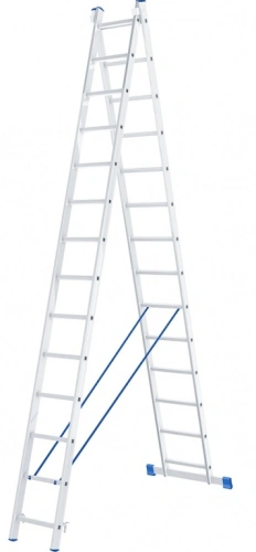 Лестница 2-х секционная алюминиевая 2*14 по ценам производителя в Краснодаре с доставкой по всей России