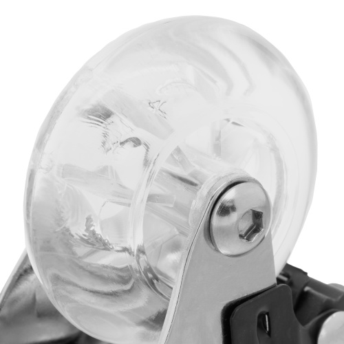 Колесо ПУ прозрачное поворотное с тормозом d-50 мм, крепление платформенное Сибртех по ценам производителя в Краснодаре с доставкой по всей России