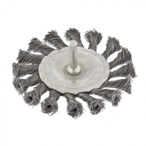 Щетка для дрели, 100 мм, плоская со шпилькой, крученая металлическая проволока Сибртех по ценам производителя в Краснодаре с доставкой по всей России