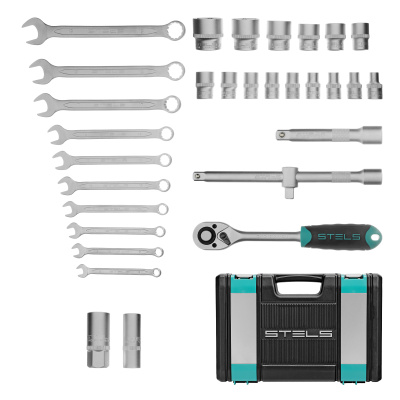 Набор инструментов, 1/2", CrV, пластиковый кейс 31 предмет Stels по ценам производителя в Краснодаре с доставкой по всей России