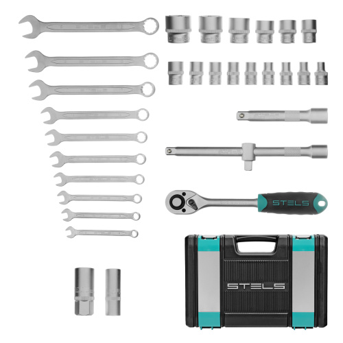 Набор инструментов, 1/2", CrV, пластиковый кейс 31 предмет Stels по ценам производителя в Краснодаре с доставкой по всей России