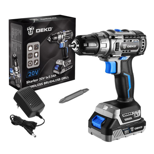 Дрель-шуруповерт аккумуляторная бесщеточная DEKO Sharker 20V, 20В, 1*3.0Ач по ценам производителя в Краснодаре с доставкой по всей России