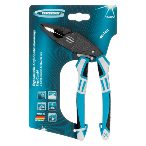 Плоскогубцы комбинированные с изогнутой головой, трехкомпонентные рукоятки, 200 мм Gross по ценам производителя в Краснодаре с доставкой по всей России