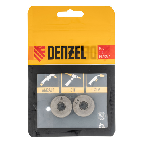 Подающий ролик, U профиль зубчатый под флюсовую проволоку 0,8-1мм посадка квадрат, 2 шт Denzel по ценам производителя в Краснодаре с доставкой по всей России