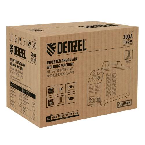 Аппарат инвертор. аргонодуговой сварки ITIG-200 DС Pulse Cold Weld, 200 А, ПВ 60% Denzel по ценам производителя в Краснодаре с доставкой по всей России
