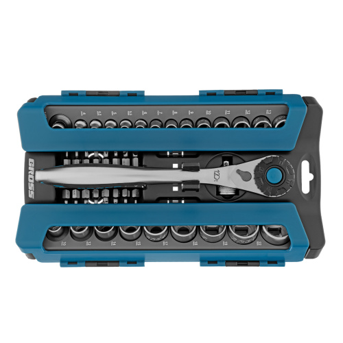 Набор торцевых головок, трещотка 120 зубьев, 1/2", 1/4", CrV, 41 предмет Gross по ценам производителя в Краснодаре с доставкой по всей России