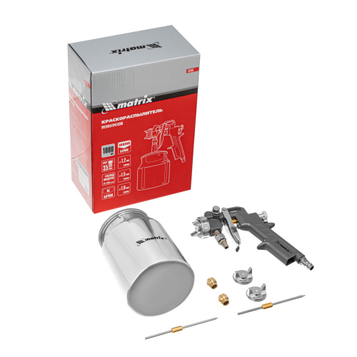 Краскораспылитель пневматический с нижним бачком V 1, 0 л, сопло D 1.2, 1.5 и 1.8 мм Matrix по ценам производителя в Краснодаре с доставкой по всей России