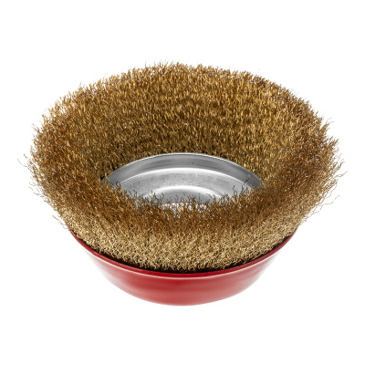 Щетка для УШМ, 150 мм, М14, "чашка", латунированная витая проволока Matrix по ценам производителя в Краснодаре с доставкой по всей России