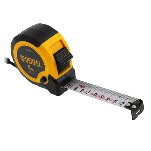 Рулетка 8м х 25мм, двухкомп. корпус, кнопка-пауза Denzel по ценам производителя в Краснодаре с доставкой по всей России