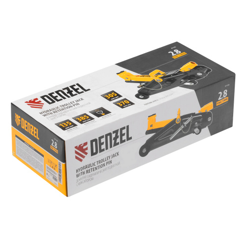 Домкрат гидравлический подкатной с фиксатором, 2,8 т, 135-385 мм Denzel по ценам производителя в Краснодаре с доставкой по всей России