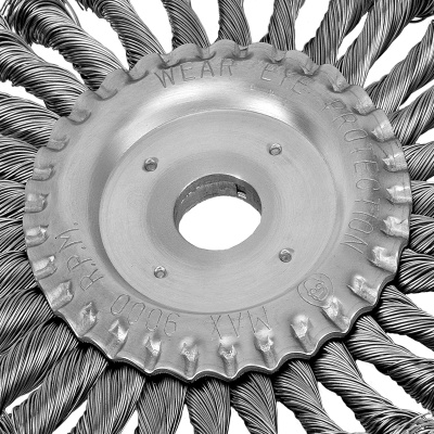 Щетка для УШМ 175 мм, посадка 22.2 мм, плоская, крученая металлическая проволока Сибртех купить в Москве с доставкой по всей России | ProtosMarket.ru