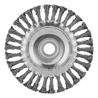 Щетка для УШМ 125 мм, посадка 22.2 мм, плоская, крученая металлическая проволока Сибртех по ценам производителя в Краснодаре с доставкой по всей России