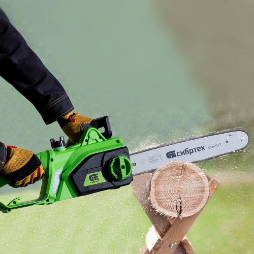 Пила цепная электрическая ПЦЭ-2000П с поперечным двигателем, 2.0 кВт, 16'' (40 см) Сибртех по ценам производителя в Краснодаре с доставкой по всей России