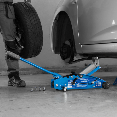 Домкрат гидравлический подкатной 2.5 т, с фиксатором, Safety Pin, 140-385 мм Stels по ценам производителя в Краснодаре с доставкой по всей России