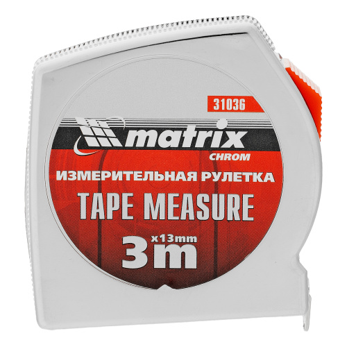 Рулетка Chrom,3 м x 13 мм,хромированный корпус Matrix по ценам производителя в Краснодаре с доставкой по всей России