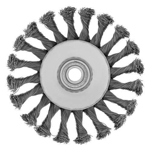 Щетка для УШМ, 125 мм, М14, "тарелка", крученая проволока 0.5 мм Matrix по ценам производителя в Краснодаре с доставкой по всей России