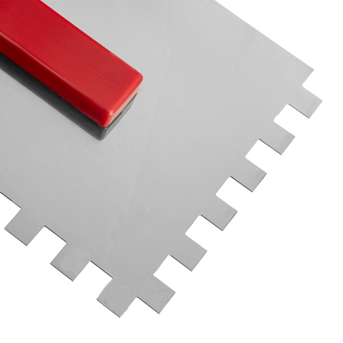 Гладилка стальная, 280 x 130 мм, зеркальная полировка, пластмастмассовая ручка, зуб 10 x 10 мм Matrix по ценам производителя в Краснодаре с доставкой по всей России