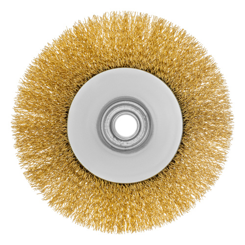 Щетка для УШМ, 125 мм, М14, "тарелка", латунированная витая проволока Matrix по ценам производителя в Краснодаре с доставкой по всей России