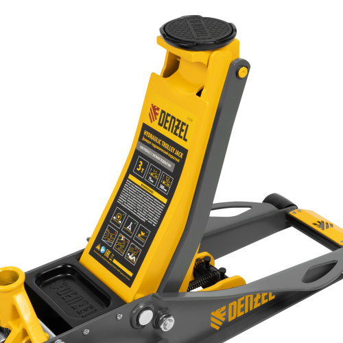 Домкрат гидравлический подкатной, 3 т, 75-500 мм, быстрый подъем, низкий подхват, проф. Denzel по ценам производителя в Краснодаре с доставкой по всей России