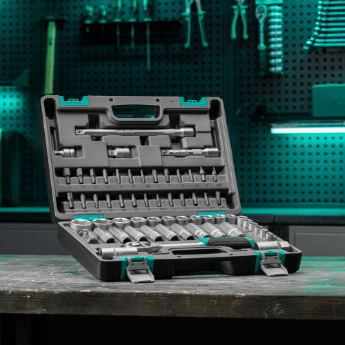 Набор инструментов, 1/2", CrV, пластиковый кейс 60 предметов Stels по ценам производителя в Краснодаре с доставкой по всей России