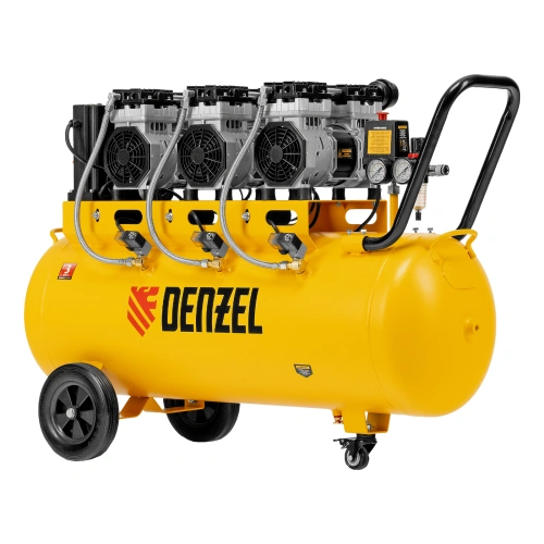 Компрессор безмасляный, малошумный  DLS 2250/100, 2250 Вт, 3x750, 100 л, 410 л/мин блок управления/ Denzel по ценам производителя в Краснодаре с доставкой по всей России