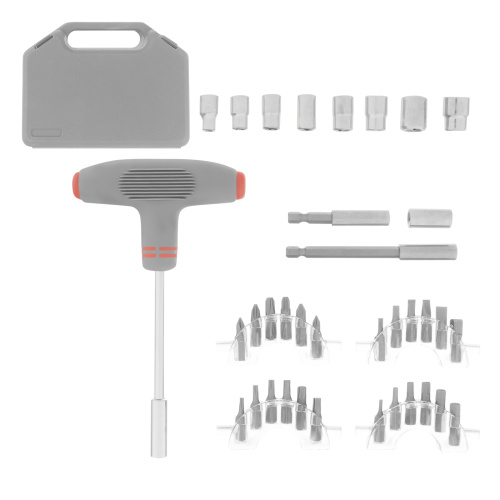 Отвертка с Т-образной эргономичной ручкой и набором насадок, 36 шт, CrV, пластиковый бокс Matrix по ценам производителя в Краснодаре с доставкой по всей России