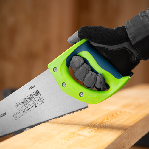 Ножовка по дереву"Зубец" для точных пильных работ, 350 мм, каленый зуб 2D, 14 TPI, двухкомпонентная рукоятка Сибртех по ценам производителя в Краснодаре с доставкой по всей России