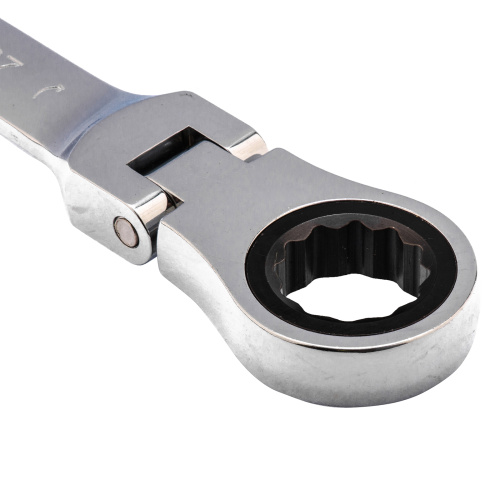 Ключ комбинированный трещоточный, 27 мм, CrV, шарнирный, зеркальный хром Matrix по ценам производителя в Краснодаре с доставкой по всей России