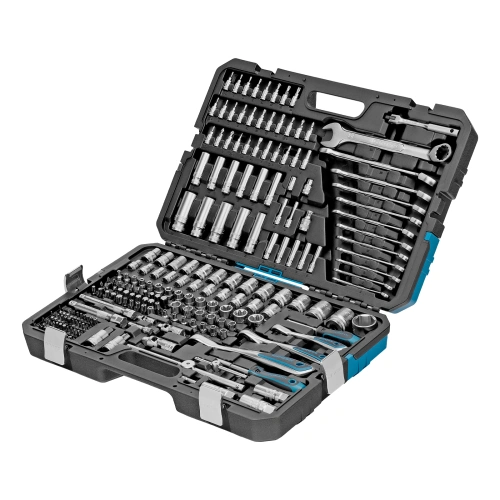 Набор инструментов, 1/2", 3/8", 1/4", CrV, 120 зубьев, 216 предметов Gross по ценам производителя в Краснодаре с доставкой по всей России