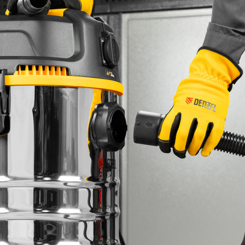 Пылесос строительный RVC30, 1400 Вт, бак 30 л, шланг 3 м, розетка с автосинхр. Denzel по ценам производителя в Краснодаре с доставкой по всей России