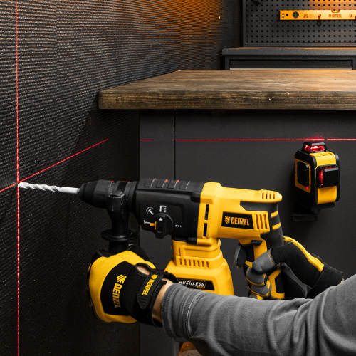 Лазерный уровень мультипризменный LX 360-2 Red, 30 м, 635 нм, аккумулятор Li 2800 мАч, резьба 5/8" Denzel по ценам производителя в Краснодаре с доставкой по всей России