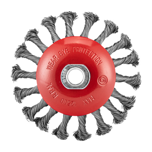 Щетка для УШМ, 115 мм, М14, "тарелка", крученая проволока 0.5 мм Matrix по ценам производителя в Краснодаре с доставкой по всей России